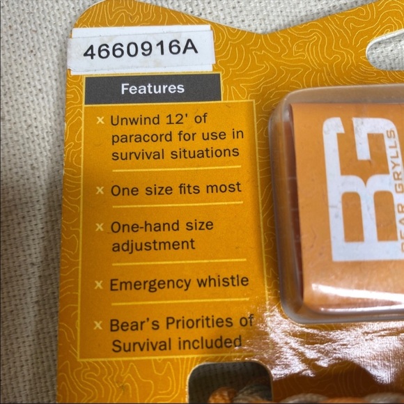 Orange and Tan Paracord survival bracelet by Gerber - Picture 5 of 5